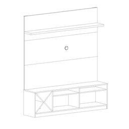 Rack com Painel TV 50" Multimóveis CR25138 Branco - 4