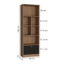 Ver imagem 3 de Estante Livreiro 4 Prateleiras 180x60 B37 Mell Preto Novam
