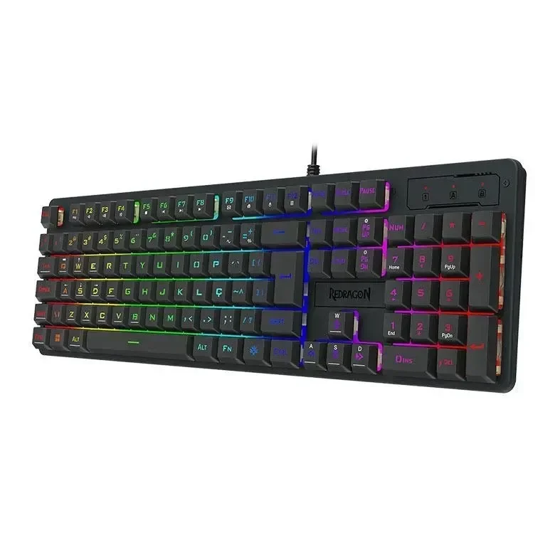 Teclado com Fio Gamer Rainbow Redragon K521 Netherbane Preto
