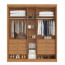 Ver imagem 2 de Guarda Roupa Casal 5 Portas 8 Gavetas Bari Conquista Cinamomo