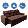 Sofá Concept 3,00 metros Retrátil e recinável com Mola Suede Light Marrom- Sofá na Web - 3