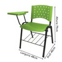 Ver imagem 3 de Cadeira Universitária Prancheta Plástica com Porta Livros - Cor Verde - Realplast - 32023
