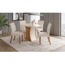 Ver imagem 1 de Mesa de Jantar Luiza 120 C. Vidro 4 Cad. Vita Linho - Henn