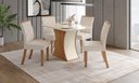 Ver imagem 1 de Mesa de Jantar Luiza 120 C. Vidro 4 Cad. Vita Linho - Henn