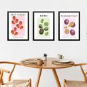 Ver imagem 1 de Kit 3 Quadros Cozinha Fruit Market 24x18cm - com Vidro:moldura Preta