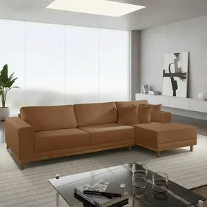 Sofá Cronos Veludo 4lug Chaise Lado Esquerdo Meu Sofá Online B020 Veludo Terra