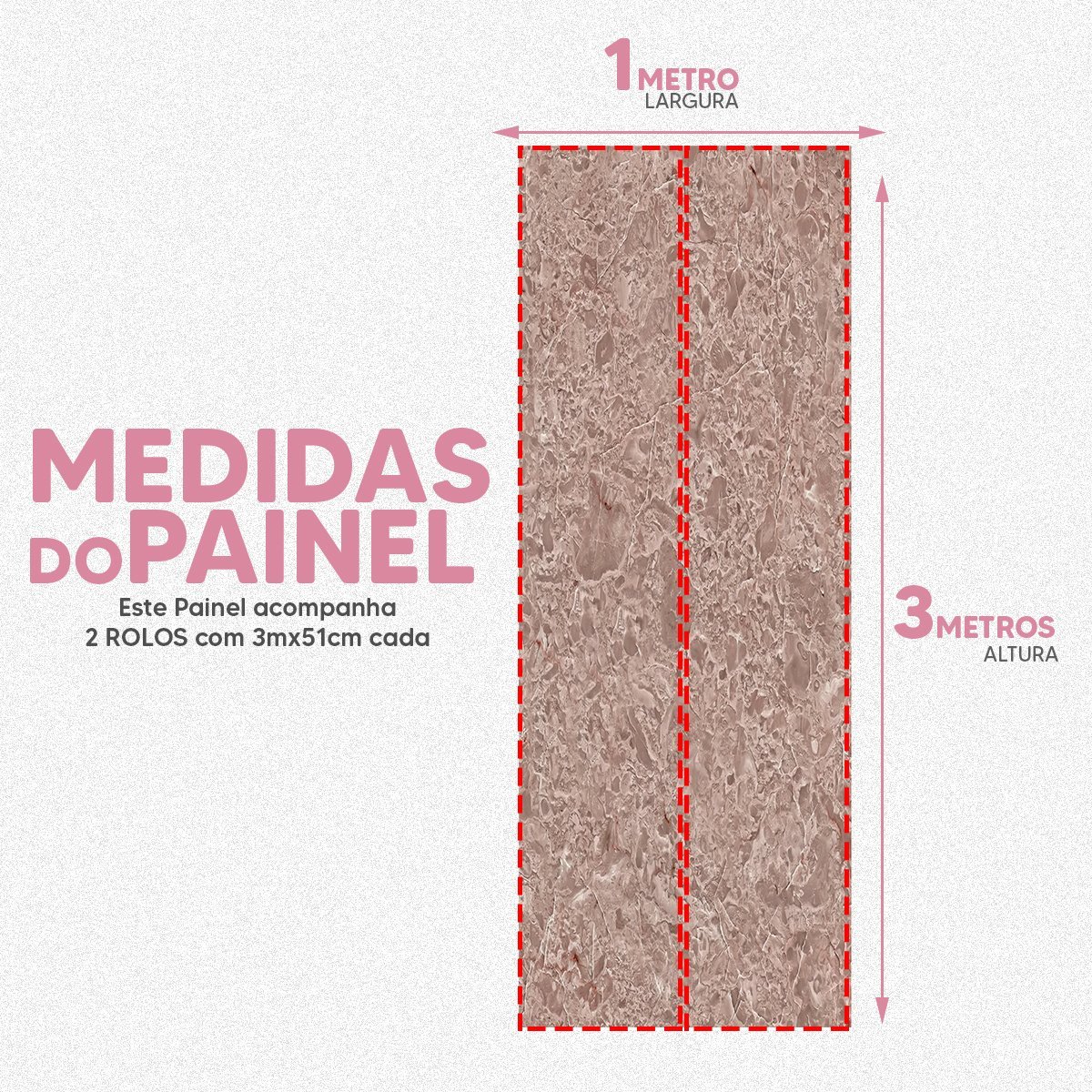 Papel de Parede Painel 3D Mármore Granilito Vinílico 1M Revestimento Auto Colante Marmorizado - 5