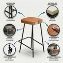 Ver imagem 3 de Kit 04 Banquetas Médias para Cozinha Vik Estofada Couríssimo Whisky - Abmaza