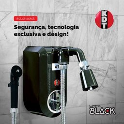 Chuveiro 6t Kdt Preto Black + Desviador 220v 8800w - 2 Chuveiro 6t Kdt Preto Black + Desviador 220v 8800w - 2