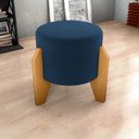 Ver imagem 2 de Puff Decorativo para Sala Luxo 44x44 Cm Veludo Milani Store Azul