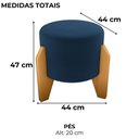 Ver imagem 4 de Puff Decorativo para Sala Luxo 44x44 Cm Veludo Milani Store Azul