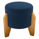 Ver imagem 1 de Puff Decorativo para Sala Luxo 44x44 Cm Veludo Milani Store Azul