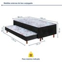 Ver imagem 3 de Bicama com Cama Auxiliar D28 em Madeira Maciça Lotus Preto