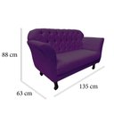 Ver imagem 6 de Kit Namoradeira + 1 Poltrona Decorativa Dália Veludo Roxo