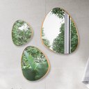 Ver imagem 6 de Trio Espelho Orgânico Decorativo Com Moldura De Couro Cor Dourada