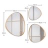 Trio Espelho Orgânico Decorativo Com Moldura De Couro Cor Dourada - 5