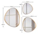Ver imagem 5 de Trio Espelho Orgânico Decorativo Com Moldura De Couro Cor Dourada