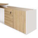 Ver imagem 6 de Mesa em L Diretor com Armário Lateral Caixa de Tomadas e 3 Gavetas 180cm Tampo Chanfrado Corporate m