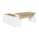 Ver imagem 4 de Mesa em L Diretor com Armário Lateral Caixa de Tomadas e 3 Gavetas 180cm Tampo Chanfrado Corporate m