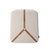 Puff Noble Fita de Couro:couro Nature/linho Bege - 4
