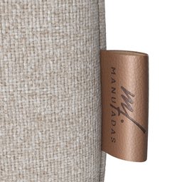 Puff Noble Fita de Couro:couro Nature/linho Bege - 3