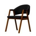 Ver imagem 1 de Cadeira de Jantar Estofada Essencial Base Madeira Maciça Corino:Preto