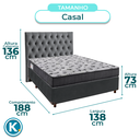 Ver imagem 3 de Cama + Box Cinza e Colchão Ortobom D33 Casal - Iso100 + Cabeceira