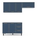 Ver imagem 4 de Cozinha Compacta 250075 3 Peças Amara Branco Azul Politorno Móveis