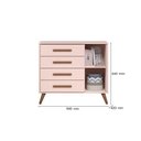 Ver imagem 3 de Jogo de Quarto Bebê Q Encanto Retrô Rosa Berço com Colchão - Móveis Leartam