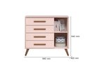 Ver imagem 3 de Jogo de Quarto Bebê Q Encanto Retrô Rosa Berço com Colchão - Móveis Leartam