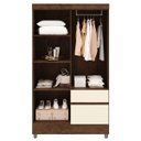 Ver imagem 2 de Guarda-roupa Solteiro 4 Portas 2 Gavetas com Pés Ideval Imbuia/champanhe
