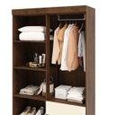 Ver mais imagens de Guarda-roupa Solteiro 4 Portas 2 Gavetas com Pés Ideval Imbuia/champanhe