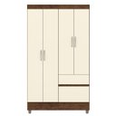 Ver imagem 1 de Guarda-roupa Solteiro 4 Portas 2 Gavetas com Pés Ideval Imbuia/champanhe