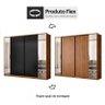 Guarda Roupa Casal Laredo 4 Portas Flex Nogueira/preto Prime com Espelho - Demartêz - 4