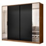 Guarda Roupa Casal Laredo 4 Portas Flex Nogueira/preto Prime com Espelho - Demartêz - 1