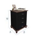 Ver imagem 5 de Mesa de Cabeceira 4 Gavetas Retrô Pés Bola Madeira Florença - Laca Preto/imbuia