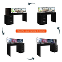 Ver imagem 3 de Mesa Gamer Escrivaninha para Computador Drx 5000 para Quarto - Preto