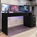 Ver imagem 2 de Mesa Gamer Escrivaninha para Computador Drx 5000 para Quarto - Preto