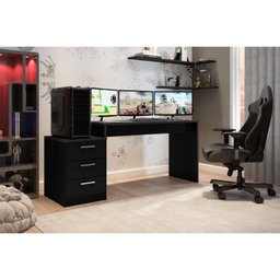 Mesa Gamer Escrivaninha para Computador Drx 5000 para Quarto - Preto - 4