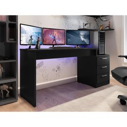 Mesa Gamer Escrivaninha para Computador Drx 5000 para Quarto - Preto - 6