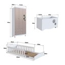 Ver imagem 3 de Cama Infantil com Guarda Roupa 3 Portas e Caixa Organizadora Cor:branco com Cinnamon