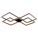 Ver imagem 1 de Plafon Arandela 4 Alumínio Luz pra Baixo 96w Quadrado 73x73cm Bivolt:preto - Luz Branca Fria 6000k/1