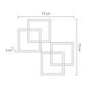 Ver imagem 5 de Plafon Arandela 4 Alumínio Luz pra Baixo 96w Quadrado 73x73cm Bivolt:preto - Luz Branca Fria 6000k/1
