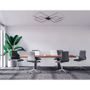 Ver imagem 4 de Plafon Arandela 4 Alumínio Luz pra Baixo 96w Quadrado 73x73cm Bivolt:preto - Luz Branca Fria 6000k/1