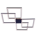 Ver imagem 2 de Plafon Arandela 4 Alumínio Luz pra Baixo 96w Quadrado 73x73cm Bivolt:preto - Luz Branca Fria 6000k/1