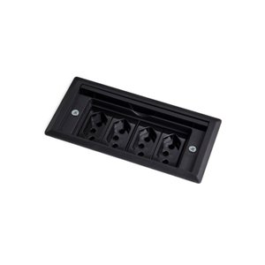 Caixa de Tomada Embutir Mesa Bancada com 4 Tomadas Preto