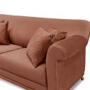 Ver imagem 7 de Sofá Decorativo 200cm 3 Lugares com 4 Almofadas Armstrong Veludo Cobre - Gran Belo