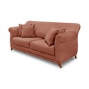 Ver imagem 1 de Sofá Decorativo 200cm 3 Lugares com 4 Almofadas Armstrong Veludo Cobre - Gran Belo