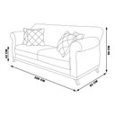 Ver imagem 2 de Sofá Decorativo 200cm 3 Lugares com 4 Almofadas Armstrong Veludo Cobre - Gran Belo