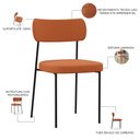 Ver imagem 4 de Kit 02 Cadeiras Estofadas para Sala de Jantar Melina L02 Tecido Terracota - Lyam Decor